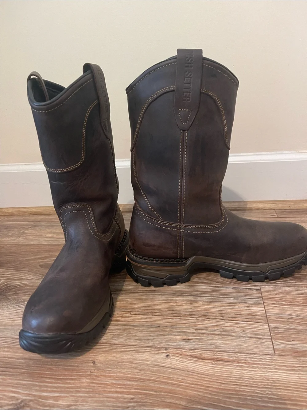 Red Wing Irish Setter Dark Brown Waterproof Pull-On Work Boots
